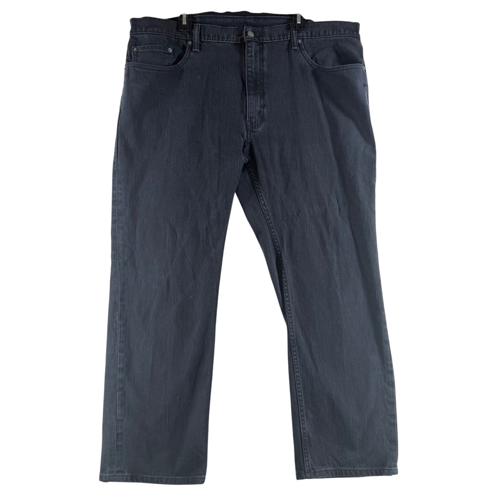 Levi 559 Relaxed Straight Jeans W42 L30 Black Faded Denim Pants 00559-0239 - Picture 1 of 9